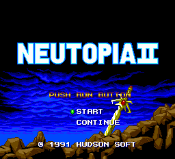 Neutopia II title screen for TurboGrafx-16